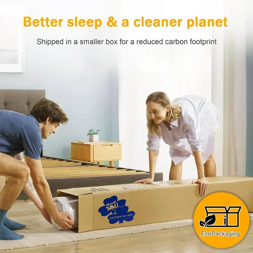 Miniatura 4 de Colchón de Cama Tamaño Twin de Espuma Viscoelástica con Gel en una Caja, Firmeza Media y Buen Soporte, Diseño Removible y Lavable, Tela