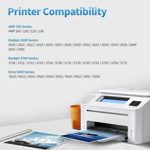 Miniatura 2 de Cartucho de tinta remanufacturado de repuesto para HP Ink 65 65XL negro para HP DeskJet 3772 3755 3722 3752 3700 2621 2622 2623 2625 2622 2640 2652
