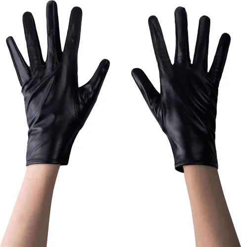 Miniatura 3 de Spooktacular Creations Guantes metálicos negros, unisex de superhéroe negro brillante para adultos, niños, accesorio de disfraz de Halloween, guante