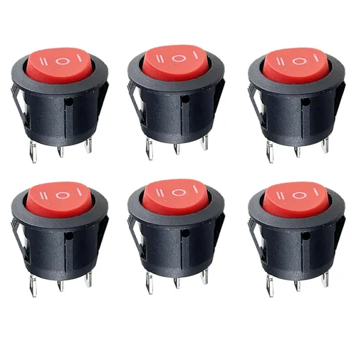 Miniatura 10 de 6 unids negro interruptor de encendido / apagado con pestillo redondo interruptor de palanca SPST 6A/250v 10A/125v para barco coche, etc