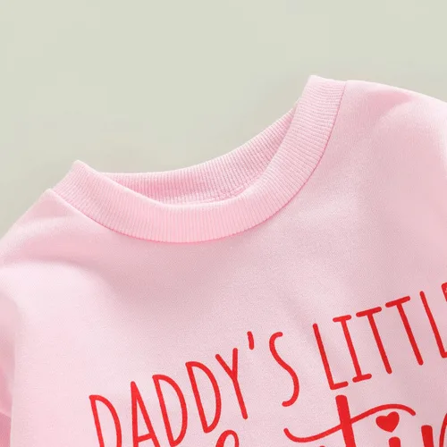 Miniatura 85 de SOLILOQUY Traje de manga larga con cuello redondo para el primer día de San Valentín para bebé niño y niña, mameluco de corazón de amor