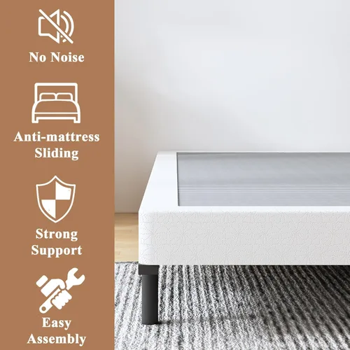 Miniatura 5 de ALDRICH Somier de Perfil Bajo Tamaño Twin, Somier de Metal Resistente de 3 Pulgadas para Cama Twin, Base de Colchón Antideslizante/Sin Ruido/Fácil
