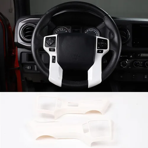 Miniatura 10 de Molduras Cromadas para Volante de Automóvil Cubiertas Adhesivos Calcomanías Compatible con Toyota Tundra 2014-2021 Tacoma 2016-2022 ABS Accesorios