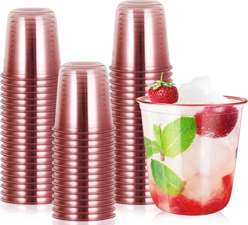 Miniatura 9 de Vasos Desechables sin Tallo 12oz Copas de Plástico Cristal Vasos Desechables para Bebidas Frías de Fiesta Copas de Vino para Reuniones Bodas