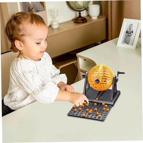 Miniatura 3 de Juego de bingo con 12 tarjetas y 90 bolas de números, máquina de juego divertida para la familia, niños y adultos, sin fichas incluidas