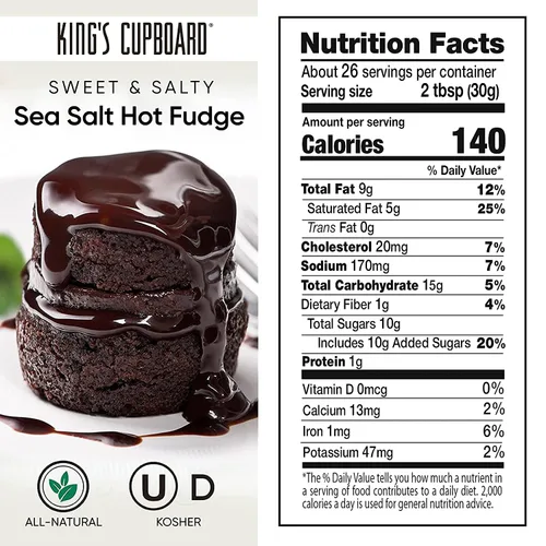 Miniatura 2 de Salsa de Chocolate con Ganache Caliente de Sal Marina de King's Cupboard - La Salsa de Ganache Caliente Perfecta para Cubrir Helado y Postres, Riego