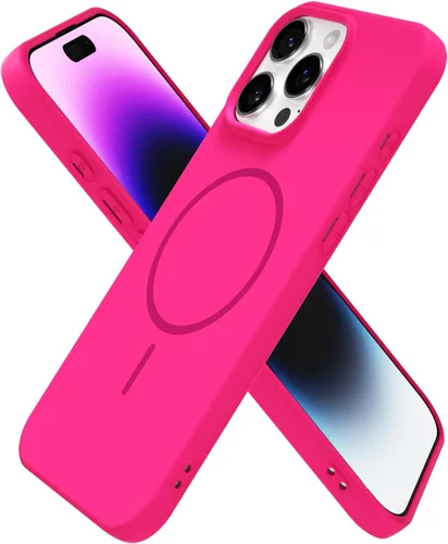 Miniatura 26 de oakxco Funda de silicona Mag Safe para iPhone 17 Pro Max, funda magnética delgada y fina compatible con carga inalámbrica MagSafe, bonita funda Negro