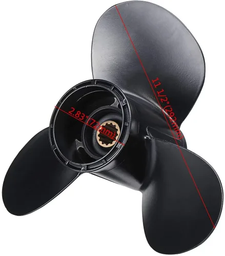 Miniatura 7 de Hélice Suzuki para motor fuera de borda 35-65HP/Hélice de motor de barco para Suzuki Fueraborda 13 dientes Spline 58100-94313-019 11.5x13