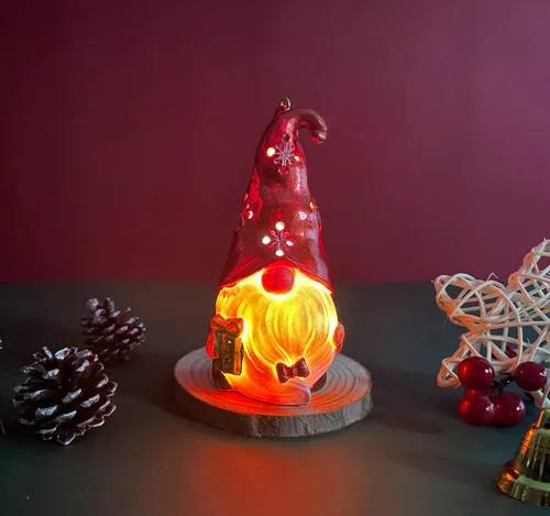 Miniatura 2 de Adornos de Navidad con gnomos iluminados para árbol de resina, decoración para colgar mesa de Navidad, adornos para decoración del hogar, 6.7