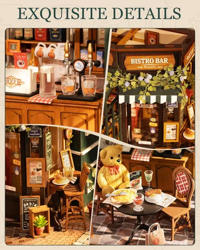 Miniatura 4 de Rolife - Kit de casa en miniatura de bricolaje para adultos, kit de casa de muñecas de madera mini, kits de construcción de diorama de casa pequeña