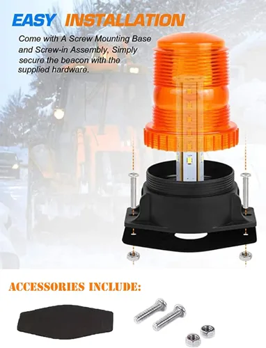 Miniatura 6 de TOPKU 30 luces LED ámbar para carretilla elevadora, luces estroboscópicas de advertencia de seguridad ultra visibles, ideal para carretillas