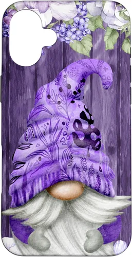 Miniatura 23 de Cute Purple Aesthetic Anemones Flower Pattern Lavender Gnome Case for iPhone 17