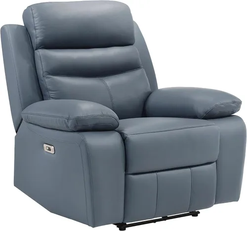 Miniatura 8 de Lexicon Silla Reclinable para Sala de Estar de Combinación de Cuero, Asientos para Cine en Casa, Sillón Reclinable Pegado a la Pared, Sillón Azul