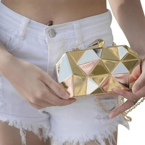 Miniatura 6 de LETODE Women's Elegant Chain Cross-body Bag Metal Hollow Cage Clutch