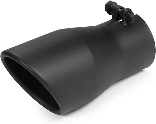 A-KARCK Punta de Escape 2.5" Entrada a 3.5" Salida, 7" Longitud Total Recubrimiento Negro Atornillable Punta de Tubo de Escape Protege Tubo de Escape