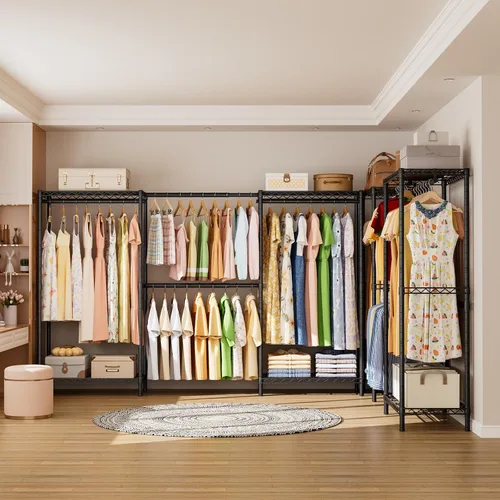 Miniatura 6 de SINGAYE Perchero portátil para armario, perchero resistente, sistema de organización y almacenamiento para colgar ropa, perchero ajustable