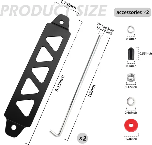 Miniatura 2 de Soporte de sujeción de batería, juegos de amarre de batería de aleación de aluminio premium que proporcionan un entorno de conducción seguro