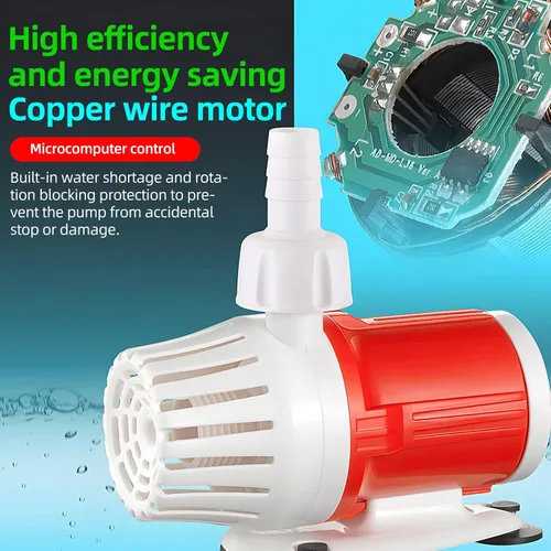 Miniatura 8 de Bomba de agua para acuario de 24 V CC 25 W, bomba de retorno ultra silenciosa, bomba sumergible, bomba de agua hidropónica solar sin escobillas