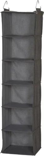 Household Essentials Organizador de armario colgante de lino con 6 estantes, color gris Lino gris