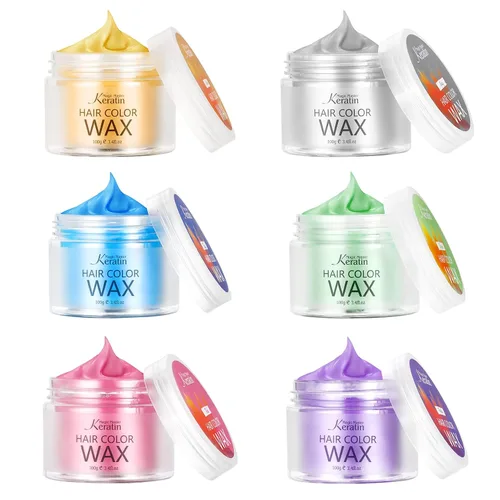 Miniatura 10 de Cera temporal para el cabello, color rubio dorado, cera de pintura de tinte para el cabello de Magic Master Keratin natural, lavable y temporal