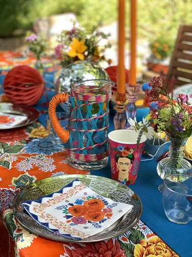 Miniatura 5 de Talking Tables Boho-CNAPKIN Frida Kahlo Servilletas Paquete de 20, papel, rosa