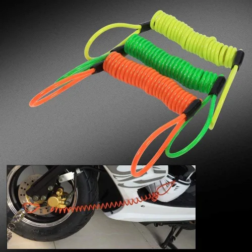 Miniatura 3 de VGEBY1 Cable de bloqueo de disco, cable de recordatorio de motocicleta, cable de bloqueo de disco de 4.9 ft, bloqueo de alarma de seguridad