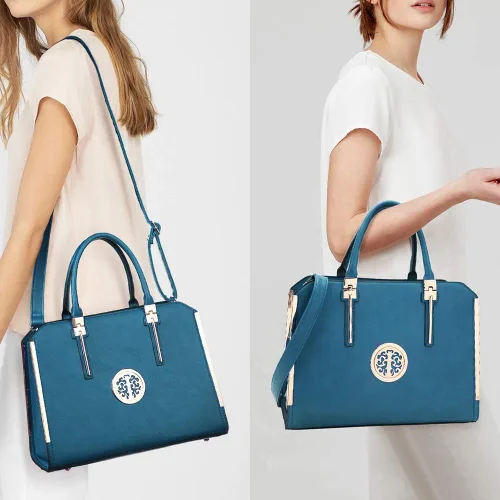 Miniatura 2 de Dasein Bolso de mano grande para mujer, de piel vegana, bolsa de trabajo, bolsa de hombro con cartera a juego