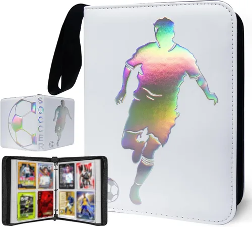 Miniatura 25 de Carpeta de tarjetas de fútbol de 400 bolsillos para tarjetas de fútbol 2025 2026, bolsa de almacenamiento portátil impermeable con fundas extraíbles