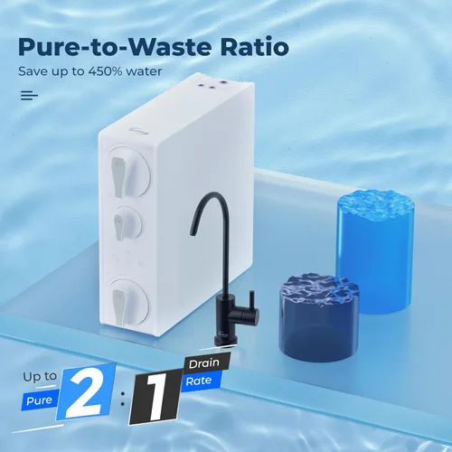 Miniatura 5 de iSpring RO500AK-ORB - Filtro de agua por ósmosis inversa, Certificado NSF 58, Sistema RO sin tanque de 500 GPD, pH natural con remineralización