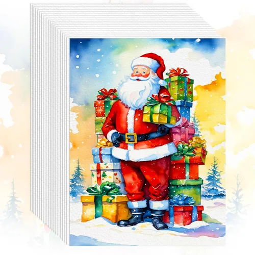 Miniatura 9 de 100 hojas de papel para acuarela, papel blanco de acuarela de 5"x7" a granel, papel de artista de 140 libras/300 g prensado en frío sin ácidos
