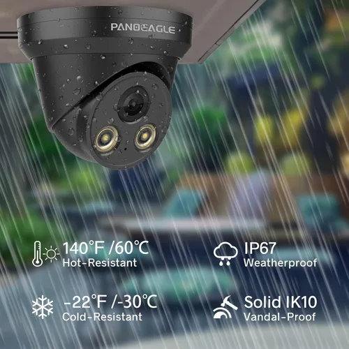 Miniatura 7 de PANOEAGLE Cámara POE a todo color de 8 MP, cámara IP de torreta para exteriores con micrófono, cámaras de seguridad 4K, detección de humanos