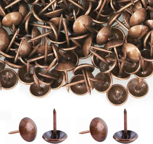 Miniatura 9 de BetterJonny - 500 tachuelas de tapicería decorativas para muebles, 0.669 x 0.433 in, tachuelas de metal negro para el pulgar para muebles tapizados