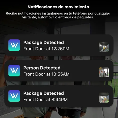 Miniatura 14 de Wyze Timbre de video con batería, cámara inalámbrica, 1536 x 1536 HD+ con visión nocturna a color, audio de 2 vías, vista 1:1 de cabeza a pies