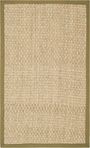 Miniatura 160 de Safavieh Natural Fiber NF114P - Alfombra redonda de hierba marina, tejido de canasta, con borde, de 244 cm, color gris Natural/ gris