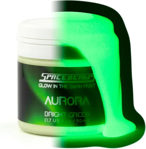 Miniatura 11 de SpaceBeams Aquaris - Pintura que brilla en la oscuridad (0.68 onzas líquidas) Bright Aqua Glow (azul claro/turquesa), no tóxica, a base de agua