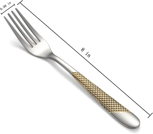 Miniatura 2 de Juego de 4 tenedores de acero inoxidable, cubiertos y tenedores de postre para el hogar, cocina, restaurante