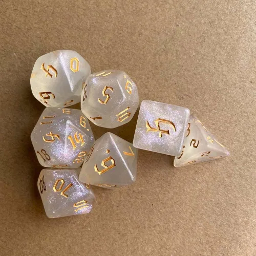 Miniatura 5 de Juego de 7 dados poliédricos DND de resina, juego de mesa de escritorio, juego de mesa para juegos de rol, mazmorras y dragones, país de las Verde