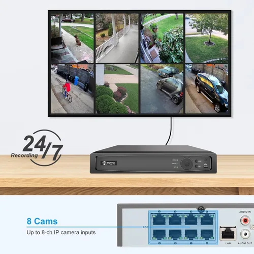 Miniatura 10 de Anpviz AI 12MP 8CH POE NVR (12MP/8MP/6MP/5MP/4MP/3MP/1080P) Grabador de video en red inteligente AI POE - Soporta hasta 8 cámaras POE de 12 MP