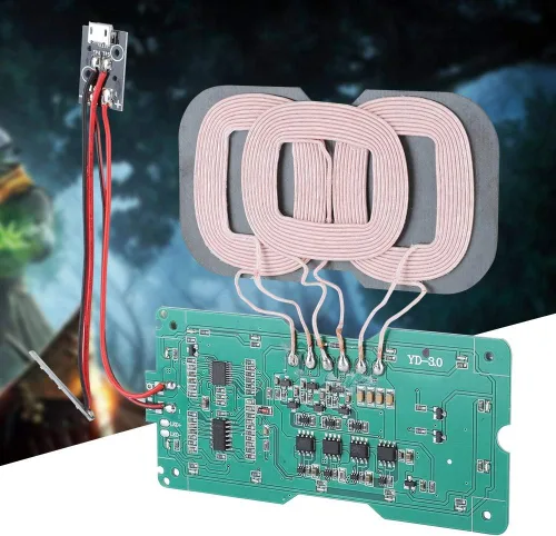 Miniatura 6 de Cargador inalámbrico estándar, módulo transmisor de 3 bobinas, carga de alta eficiencia con protección múltiple para teléfonos compatibles