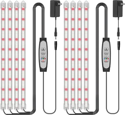 Miniatura 12 de Tiras de luz de cultivo de 2 barras para plantas de interior, luces de plantas de espectro completo de 16 pulgadas, luces de crecimiento similares