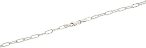 Miniatura 2 de Collar de eslabones con clip de papel de oro blanco de 14 quilates de 0.118in, Metal