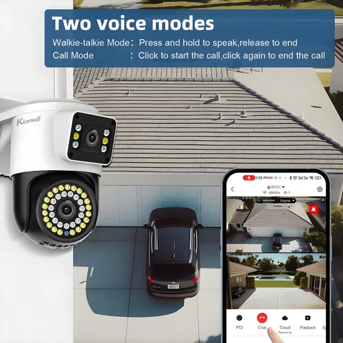 Miniatura 5 de Cámara de seguridad WiFi para exterior de doble lente, vigilancia Pan/Tilt de 4MP, seguimiento y detección humana, visión nocturna a color, vista