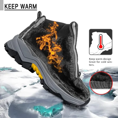 Miniatura 3 de Littleplum Boys Snow Boots Winter Waterproof Antiskid Boots Hiking Outdoor Shoes Booties for Unisex Kids (Little KidBig Kid)