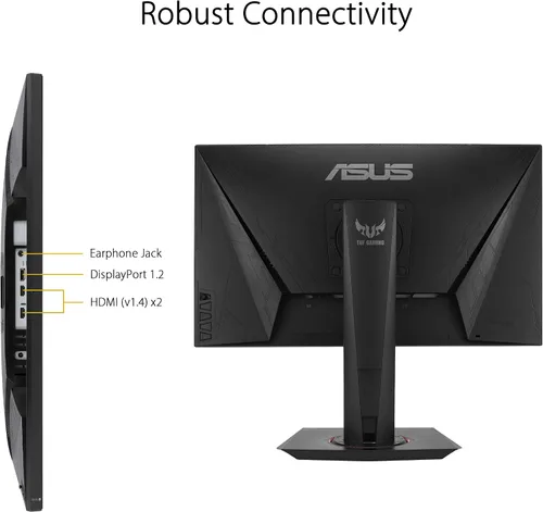 Miniatura 5 de ASUS TUF Gaming VG259QR - Monitor para juegos de 24.5 pulgadas, 1080P Full HD, 165Hz (soporta 144 Hz), 1 ms, desenfoque de movimiento extremadamente