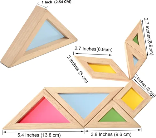 Miniatura 6 de BOHS Translucent Tangram, tarjetas multilingües, 1 pulgada de grosor