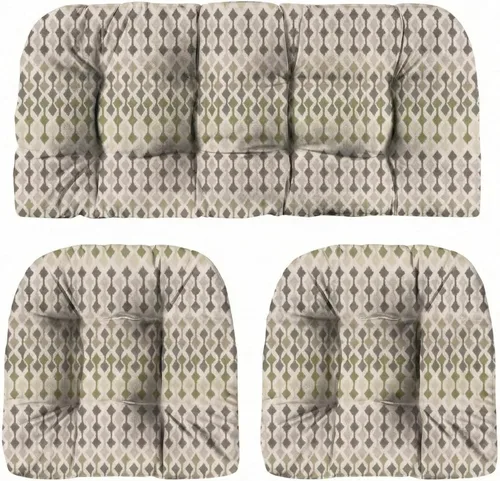Miniatura 34 de RSH DECOR: Sunbrella 3-Piece Tufted Wicker Cushion Set 44" x 22" & 22" x 22" Outdoor Loveseat & U-Shaped Seat Cushions Crafted with