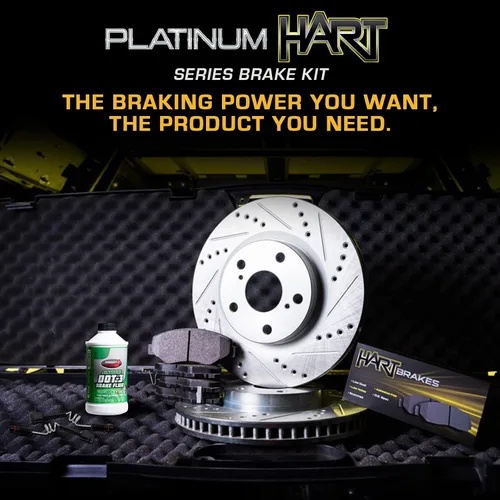 Miniatura 3 de Hart Brakes Kit de frenos y rotores delanteros Pastillas de freno delanteras Rotores y pastillas de freno Pastillas de freno y rotores
