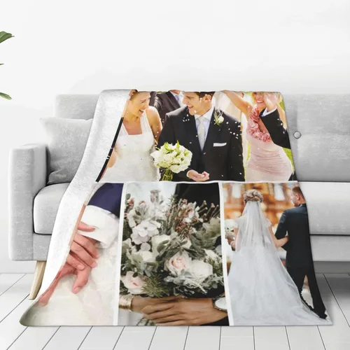 Miniatura 18 de Manta personalizada con texto, fotos, manta personalizada para cumpleaños de adultos y niños, boda, Navidad, Halloween, Día del Padre, Día