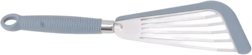 Miniatura 8 de Espátula de silicona de acero inoxidable con ranuras, espátula de cocina antiadherente para huevos, panqueques, pescados, hamburguesas (gris)