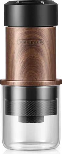 M5 - Cafetera manual de café portátil con portafiltro sin fondo 2 en 1, sin electricidad para acampar, viajes, oficina, acero inoxidable con calidad